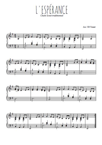 Téléchargez l'arrangement pour piano de la partition de L'espérance en PDF